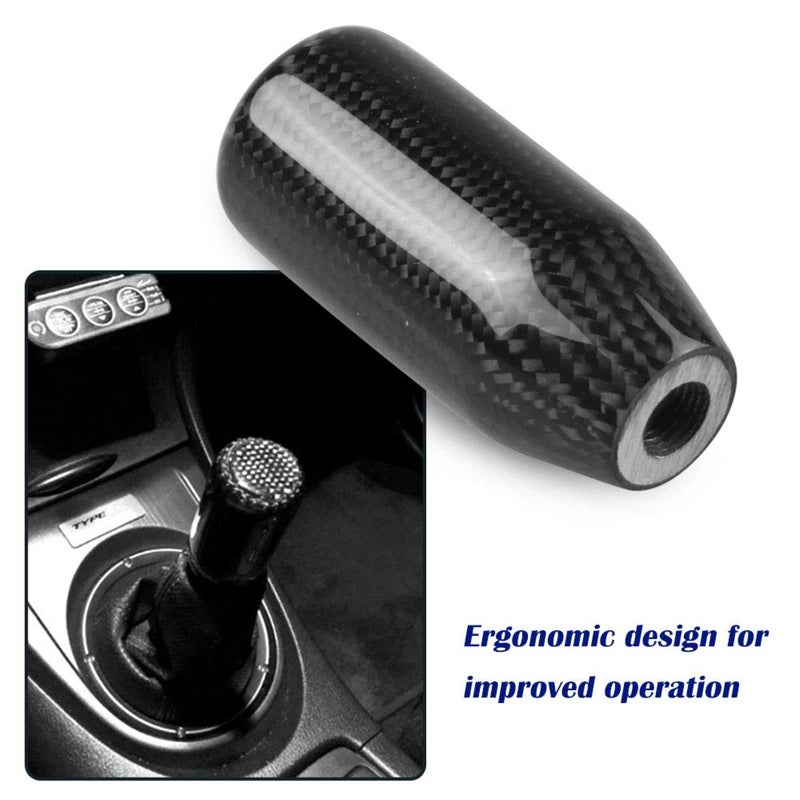 RYANSTAR RACING RYANSTAR Universal Gear Shift Style Knob,Car Modified Carbon Fiber Stand Head Manual Transmission Shift Lever Knob Head Wave Stick Shift Knob - Image 2